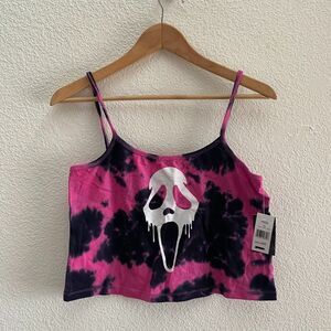 Scream Ghost Face Ghostface Crop Tank Top Tie-Dye Size Large NWT Changes